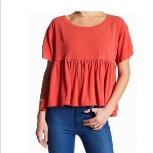 We The Free Womens Large Odyssey Peplum Knit Tee